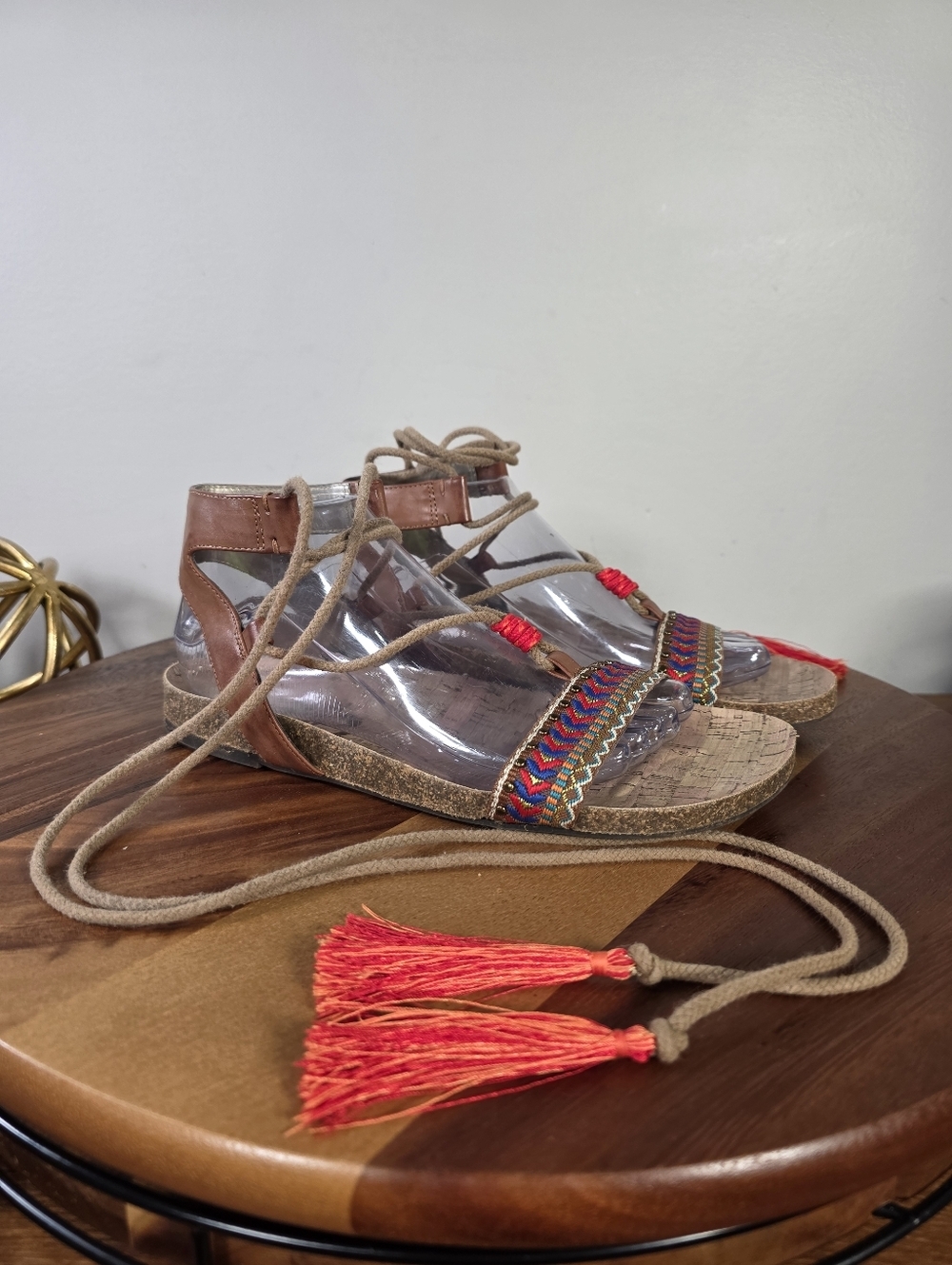 Circus by Sam Edelman Kerri Boho Gladiator Lace-Up Sandals Festival Size 8.5 - Picture 4 of 16
